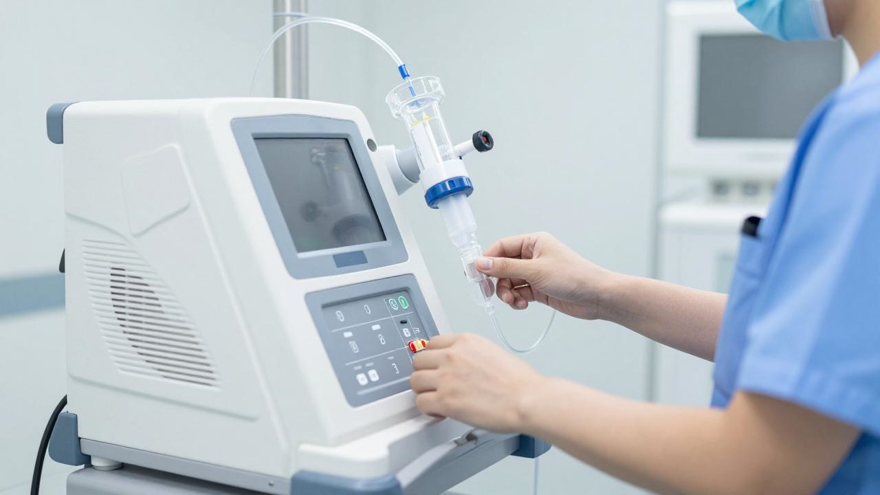 OP-Saal mit Anaesthesiegerät und CO2-Absorber