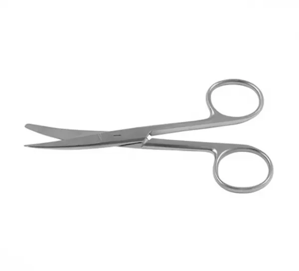 Chirurgische Schere Standard gebogen, spitz / stumpf, 11,5 cm