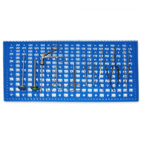 Silikon-Noppenmatte gelocht, fr Steril Container 270 x 125 mm Blau