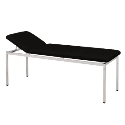 Varimed Untersuchungsliege 650 x 1950 x 50 mm, Gestell grauwei RAL 9002 mit Papierrollenhalter  Schwarz 57 Classic