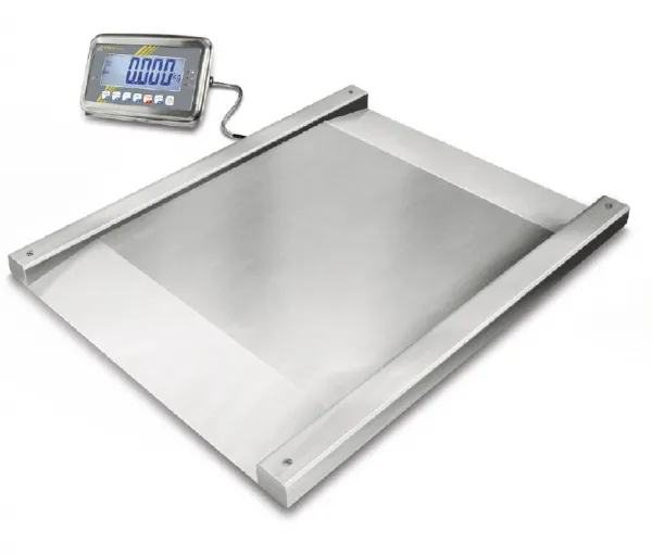 Edelstahl-Durchfahrwaage Kern NFN600K-1M, Wiegeflche 1000 x 1000 mm Eichung Growaage 