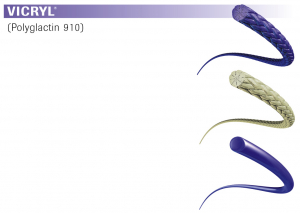 Nahtmaterial Vicryl geflochten violett 5-0, ohne Nadel, 45 cm Fadenlnge (3 Dtz.) resorbierbar
