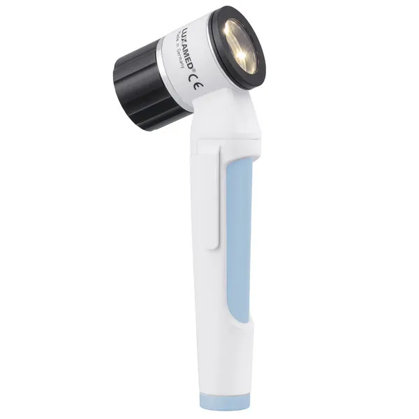 LuxaScope Dermatoskop LED 2,5 V Kontaktscheibe ohne Scala, wei/blau
