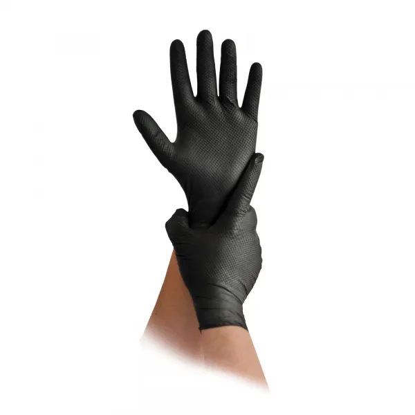 MaiMed Diamond Grip+ Nitril-Handschuhe, puderfrei, schwarz (10 x 50 Stck)  Gr. M
