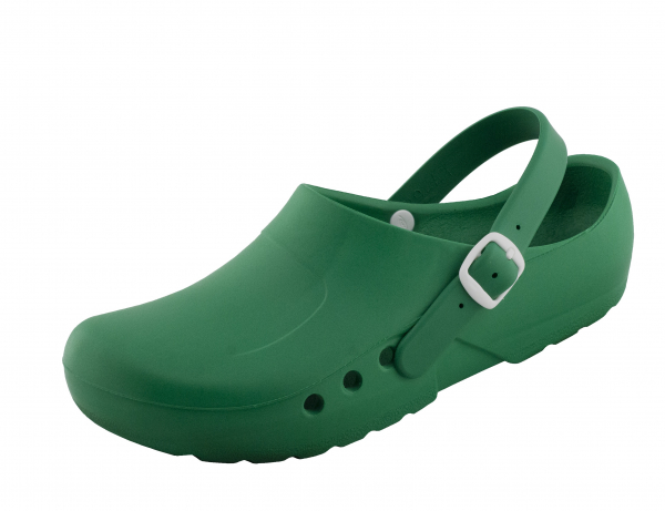 Schürr OP-Schuhe, CHIROCLOGS ECONOMY, grün, mit Fersenriemen, für Damen und Herren Gr. 36