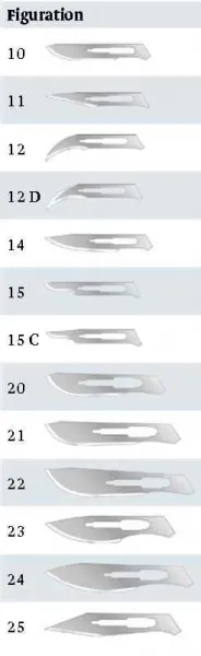 Einmal Skalpellklingen, Feather, steril (100 Stck)  Fig.23