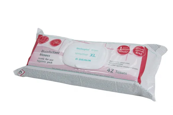 Meliseptol Wipes sensitive XL, 42 Tcher 24 x 30 cm im Flowpack