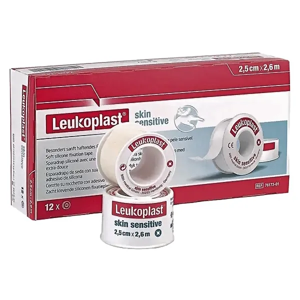 Leukoplast Skin Sensitive Rollenpflaster, 2,6 m x 2,50 cm, wei (12 Rollen)