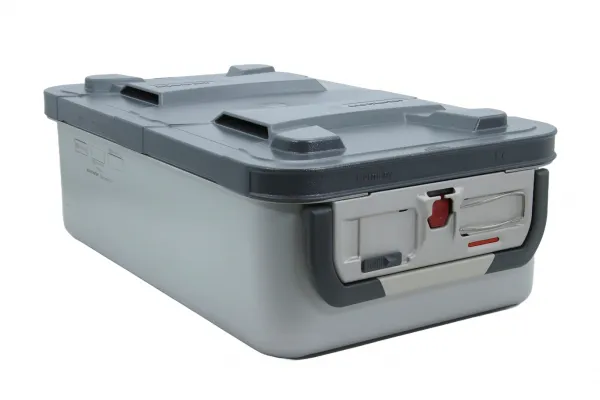 KLS Martin MICROSTOP 3/4 Sterilisiercontainer, filterloser Deckel, Alu Wanne geschlossen, 470 x 300 x122 mm