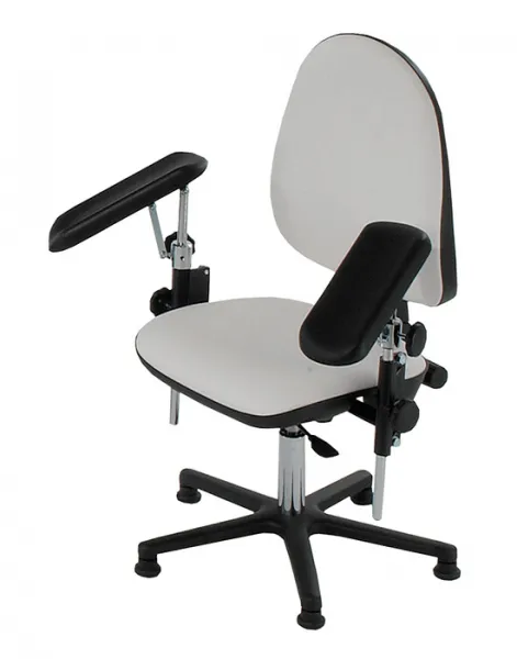 AGA Blutabnahmestuhl BS1000, 2 Armsttzen, Gestell schwarz, Gleiter Eis