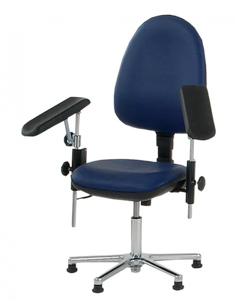 AGA Blutabnahmestuhl BS2000, 2 Armsttzen, Gestell verchromt, Gleiter Violett