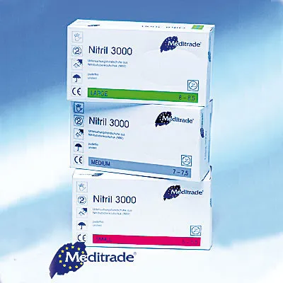 Nitril 3000 Untersuchungshandschuhe puderfrei, wei, (100 Stck) Gr. XS