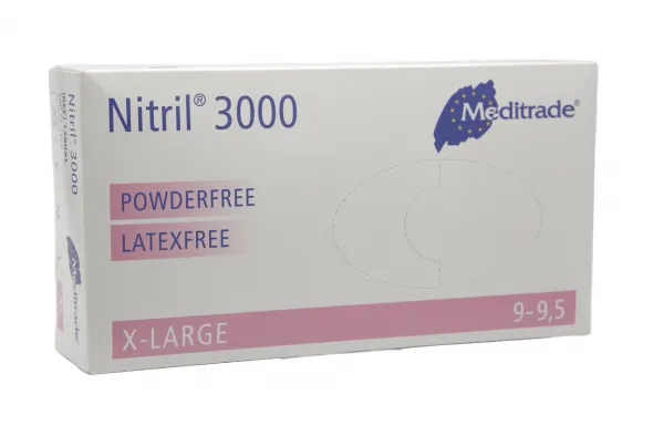 Nitril 3000 Untersuchungshandschuhe puderfrei, wei, (100 Stck) Gr. XL