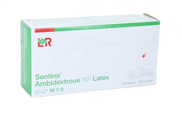 Sentina Ambidextrous Latex Handschuhe puderfrei (100 Stck) Gr. XS