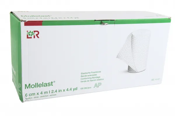 Mollelast Mullbinden wei (100 Stck) 8,0 cm x 4 mtr.
