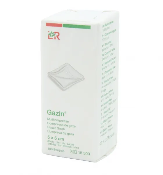 Gazin Mullkompressen 8-fach unsteril (100 Stck) 5,0 x  5,0 cm