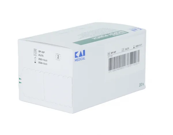 KAI Biopsy Punch (20 Stck) Einmal Hautstanze, 3,0 mm