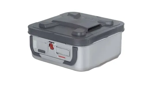 KLS Martin filterloser microStop-Sterilisier-Container  30 x 30 x 27 cm Grifffarbe Rot