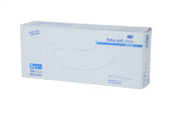 Peha-soft nitril guard (100 Stck) 29 cm lange Stulpe, Chemikalien Schutzhandschuhe Gr.S