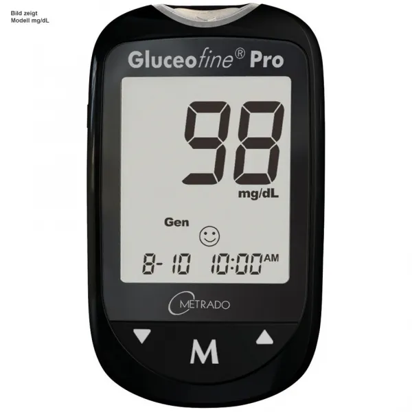 Gluceofine Pro Blutzucker-Mess-System Komplett-Set, Mesystem: mmol/L
