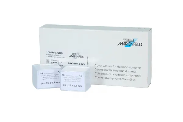 Haemacytometer Deckglser fr Zhlkammern 20 x 26 mm (10 Stck)