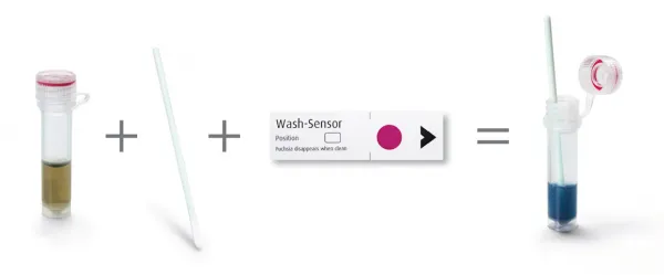 Wash-Sensor Protein RDG Indikatoren (10 Tests + 1 Positiv-Kontrolle) M Plus 2.5 m x 1.9 mm fr Endoskope 