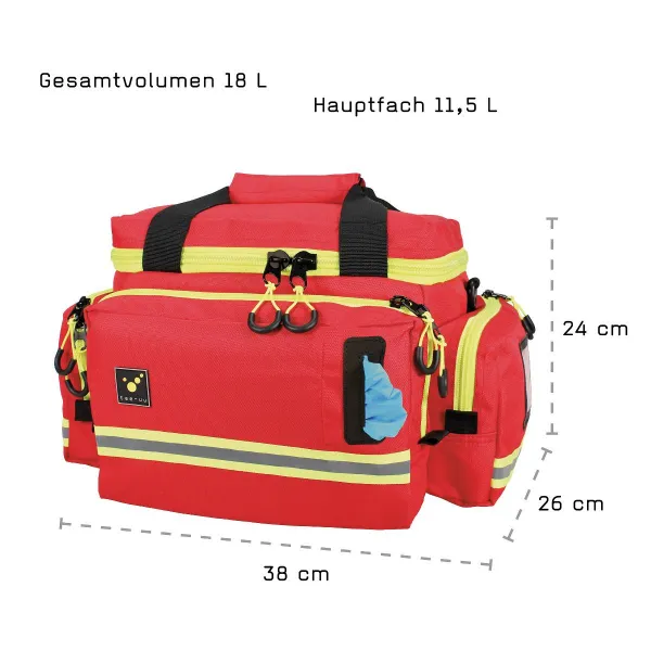 Notfalltasche MIC-S 38 x 24 x 26 cm, Rot