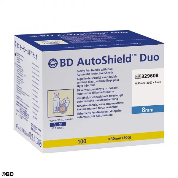BD AutoShield Duo Sicherheits-Pen-Nadeln 0,30 x 8 mm (100 Stck.)