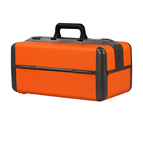 Arztkoffer Drasol IDEAL klein, 44 x B 24 x H 22 cm, Kunstleder-Besatz Orange
