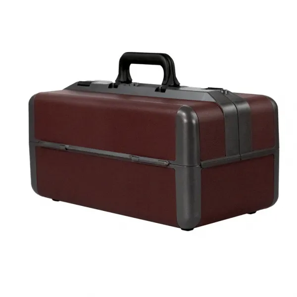 Arztkoffer Drasol IDEAL klein, 44 x B 24 x H 22 cm, Echt-Leder Besatz Bordeaux
