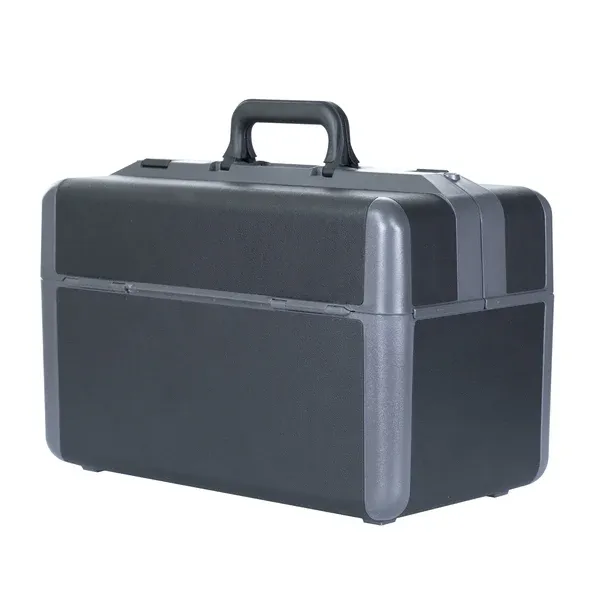 Arztkoffer Drasol IDEAL gro, 44 x 24 x 29 cm Echt-Leder-Besatz Schwarz