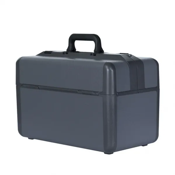 Arztkoffer Drasol IDEAL gro, 44 x 24 x 29 cm Echt-Leder-Besatz Grau