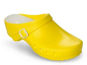 Schrr OP-Schuhe, CHIROCLOGS Classic, gelb, Wechseleinlage, mit Fersenriemen, fr Damen und Herren Gr. 42