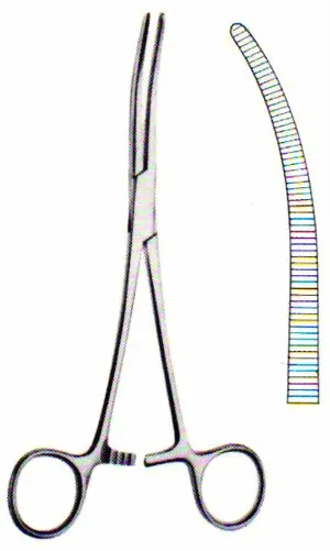 Arterienklemme nach Rochester-Pean, gebogen,13,0 cm