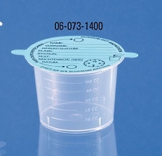 Urinbecher mit Klebedeckel, 125 ml, graduiert, unsteril (1000 Stück)