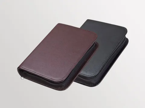 Ampullen-Etui, mit Gummischlaufen, Bezug echt Leder Schwarz