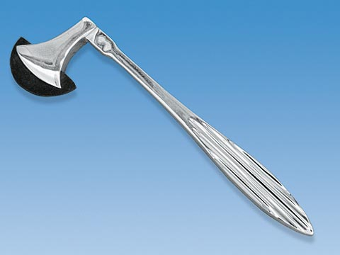 Reflexhammer nach Berliner, mit Metall-Griff, verchromt, 17 cm