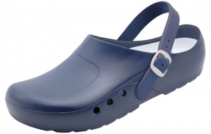 Schürr OP-Schuhe, ORTHOCLOGS, blau, für orthopädische Einlagen, mit Einlage und Fersenriemen, für Damen und Herren Gr. 47