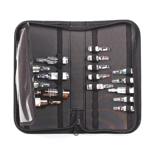 Ampullen-Etui, Kunst-Leder in Schwarz