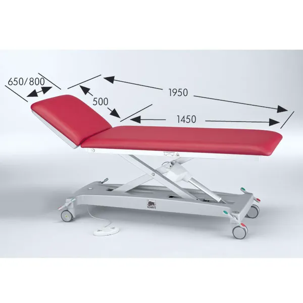 Varimed Untersuchungsliege elektrische Hhenverstellung 500 bis 920 mm, 65 cm breites Polster bltenweis 84
