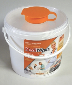 MediWipes premium Vliestuch-Spendereimer 5,6 Liter Inhalt