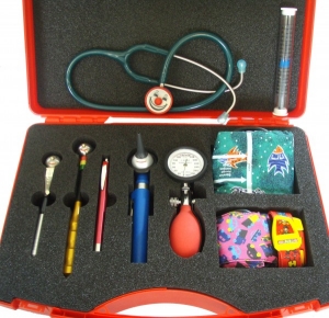 Kinderarzt Untersuchungs-Koffer Paediakit, das komplett Diagnostikbesteck für Kinder Untersuchungen