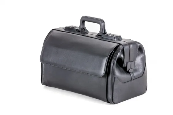 Arzttasche Rusticana, 43 x 21 x  27 cm, Feinrindleder, Dunkelbraun 1 Vortasche