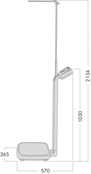 Kern Personen Standwaage MPE250K-1HEM mit Grenmesstab mit Eichung Kat III