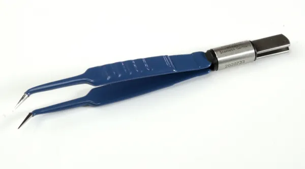 HF-Bipolar-Pinzette KLS Martin, abgewinkelt, stumpf, 1,2 mm Spitze 18,0 cm