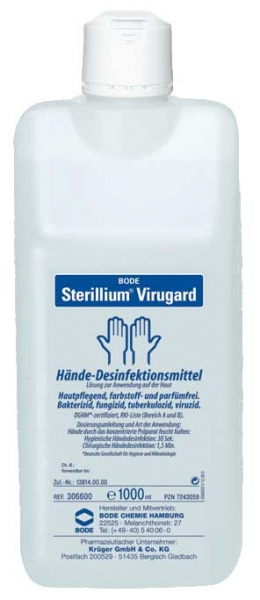 Sterillium Virugard Hndedesinfektion farbstoff und parfmfrei, viruzid 1000 ml