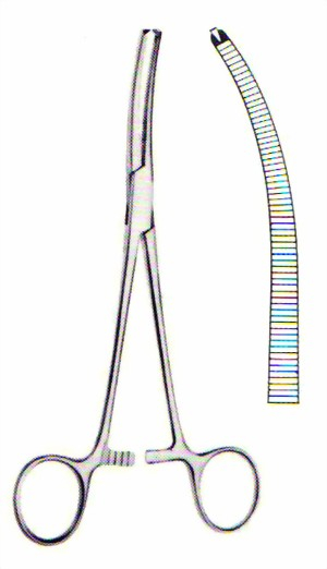 Arterienklemme nach Rochester-Ochsner (Kocher) gebogen 1:2 Zhne 13,0 cm