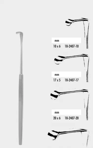 Langenbeck Mini Wundhaken 16 cm 22 x 8 mm