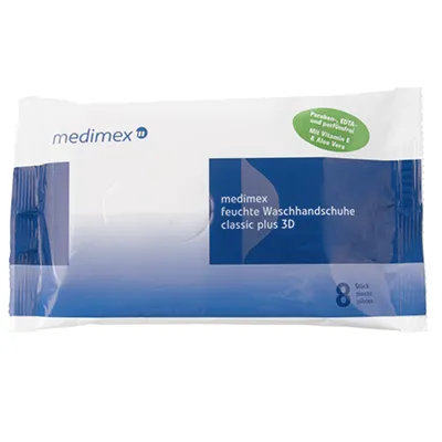 Einmal-Waschhandschuhe feucht medimex classic plus 3D  (8 Stck Softpack)