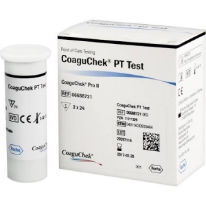 Coaguchek PT Teststreifen (2 x 24 Stck) incl. CodeChip fr CoaguChek Pro II Gerte